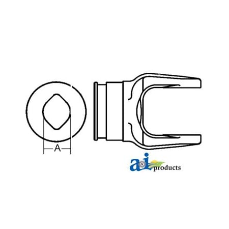 A & I Products Inboard Yoke, used w/ 1 & 1G Outer Profile Tubing 2" x2" x4" A-W040541-A